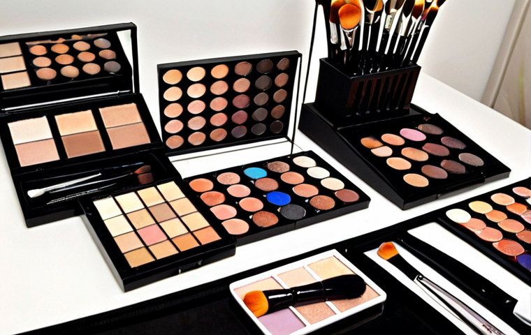 **Image Prompt 1:** A meticulously organized makeup artist's workstation, focusing on essential, high-quality tools prepared for a national qualification exam. Close-up on sparkling clean, professional brushes, sponges, and neatly arranged foundation and eyeshadow palettes. A checklist or syllabus is subtly visible in the background, emphasizing preparation, hygiene, and precision. The lighting is bright and clear, highlighting the dedication to mastering fundamental skills. Realistic, detailed, and clean aesthetic.