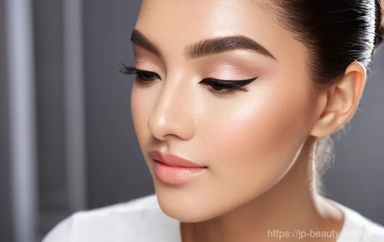 메이크업 필수 장비 및 도구 관리 - **Prompt 2: The Essential Ritual of Cleaning Makeup Tools**
    "A woman in her early 30s, with a fo...